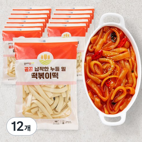 곰곰 납작 누들 밀 떡볶이떡, 320g, 12개입