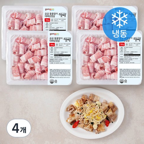 곰곰 돌돌말이 대패삼겹살 (냉동), 750g, 4개
