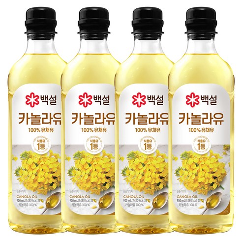 백설카놀라유900 - 백설 카놀라유, 900ml, 4개