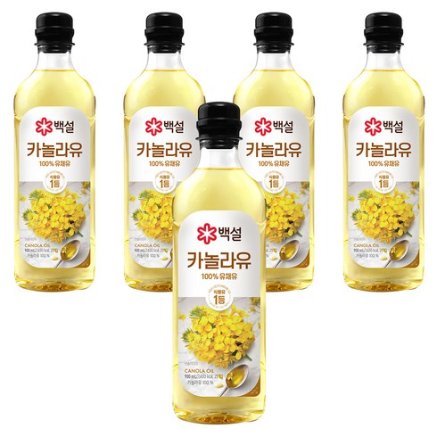 백설카놀라유900 - 백설 카놀라유, 900ml, 5개