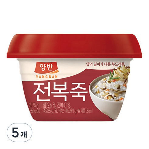 양반 전복죽, 287.5g, 5개