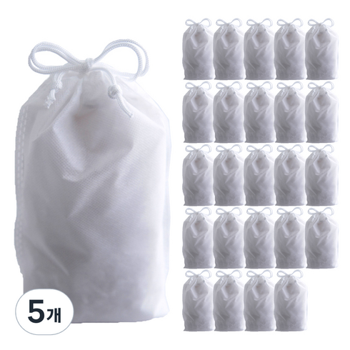부직포 복주머니 더스트백 27 x 30 cm 25p, 화이트, 5개
