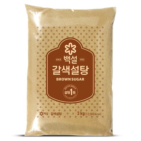 갈색설탕3kg - 백설 갈색설탕, 3kg, 1개