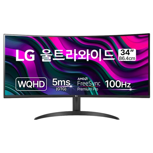 삼성와이드모니터 - LG전자 WQHD 울트라와이드 모니터 방문설치, 86.4cm, 34WR50QK