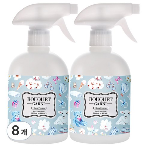 부케가르니 섬유탈취제 베이비파우더, 500ml, 8개