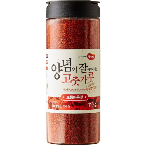 햇님마을 양념이 잘 어우러지는 국산 고춧가루 보통매운맛, 110g, 1개