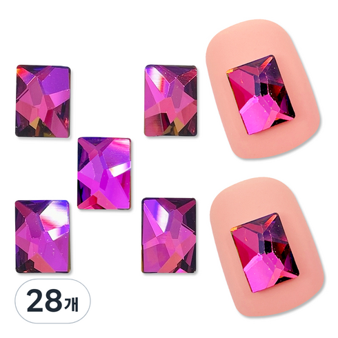스와로브스키 네일 스톤 8 x 6 mm 2520, 레인보우VM, 28개