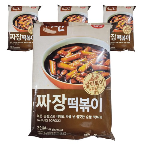 동원 떡볶이의신 짜장 떡볶이, 358g, 4개