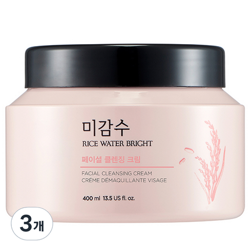 클렌징크림 - 더페이스샵 미감수 브라이트 클렌징 크림 대용량, 400ml, 3개