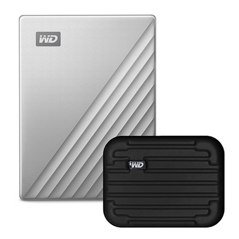 WD My Passport Ultra For Mac USB C 맥용 외장하드 + 파우치, 4TB, 실버