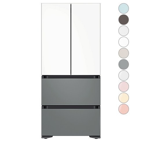 rq49c94w1ap - [색상선택형] 삼성전자 비스포크 김치플러스 490L 4도어 김치냉장고 방문설치, RQ49C94R1AP, 새틴 그레이
