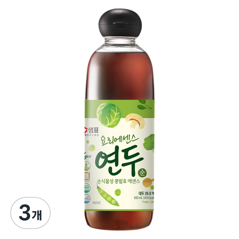 연두 - 샘표 요리에센스 연두 순 대용량, 830ml, 3개