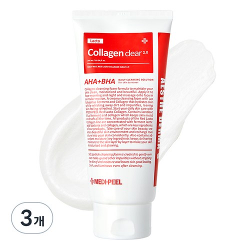 레드 락토 콜라겐 클리어 2.0 대용량 폼클렌징, 300ml, 3개