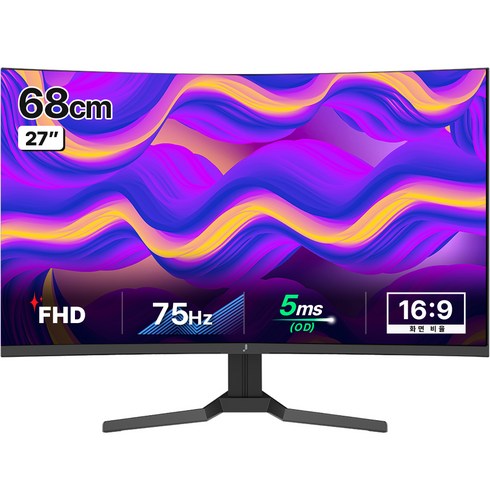 주연테크 68cm FHD LED 모니터 75Hz 커브드 슬림베젤, V27FC-75(일반)