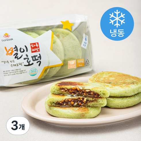 녹차호떡 - 반쿡 하루씨앗 녹차호떡 (냉동), 300g, 3개