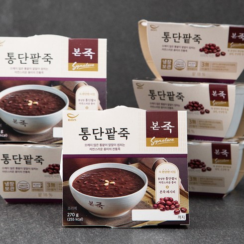 본죽 팥죽 - 본죽 아침엔 통단팥죽 (냉장), 270g, 6개