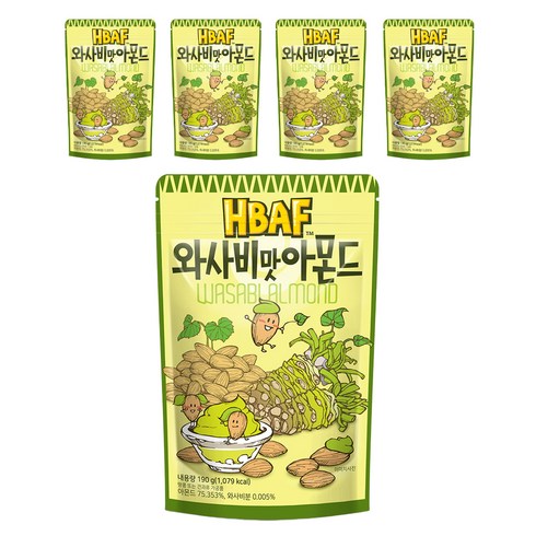 바프 와사비맛 아몬드, 190g, 5개