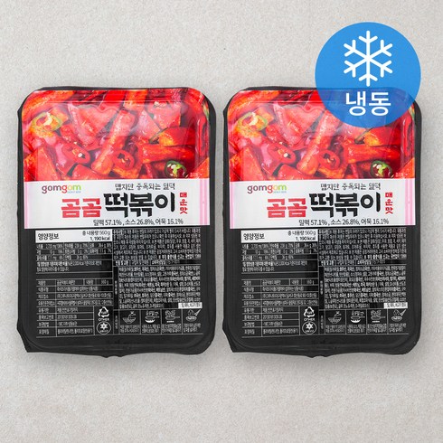 2023년 가성비 최고 아부징떡볶이 - 곰곰 떡볶이 매운맛 (냉동), 560g, 2개