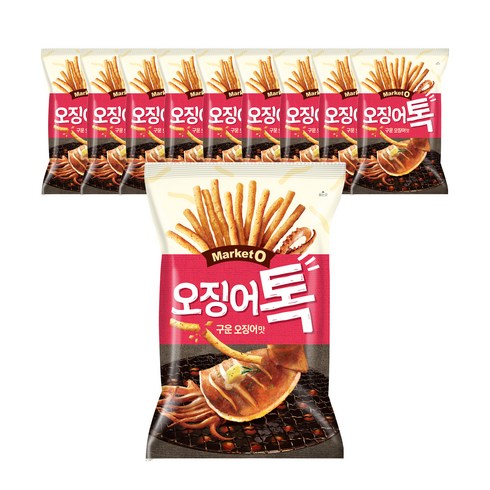 오잉톡 - 오리온 마켓오 오징어톡, 80g, 10개