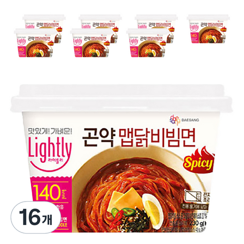빠진닭곤약면 - 라이틀리 곤약 맵닭 비빔면, 230g, 16개