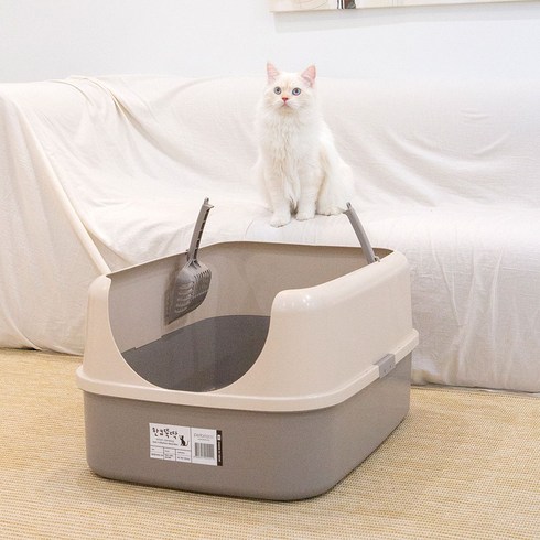 대형고양이화장실 - 한큐뚝딱 고양이 자이언트 화장실 평판형 하우스형, 애쉬그레이, 1개