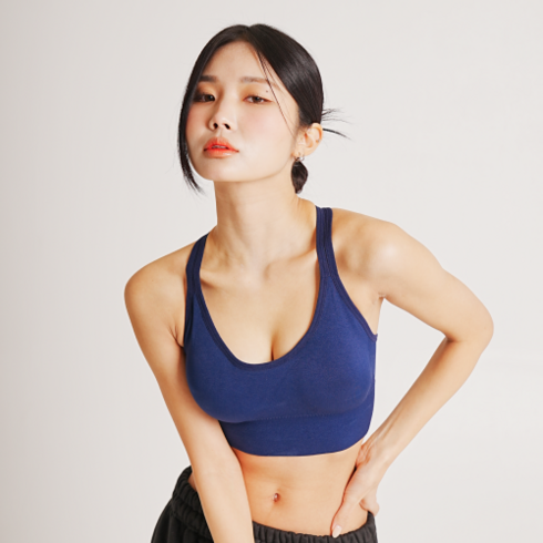 루나인 심리스 가슴보정 후크형 스포츠 브라탑