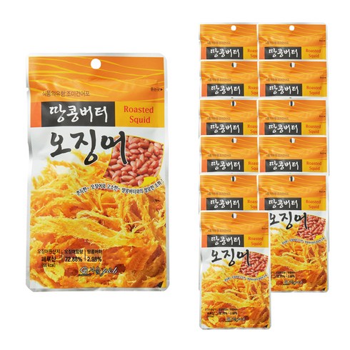 버터구이오징어 - 서울지앤비 땅콩버터 오징어, 18g, 12개