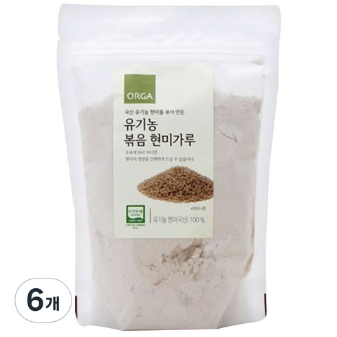 올가홀푸드 유기농 볶음 현미가루, 250g, 6개