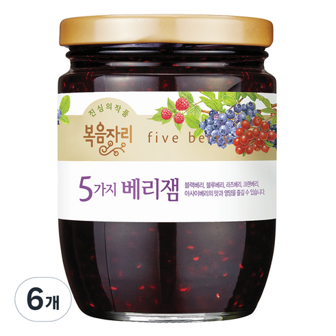 복음자리 5가지 베리잼, 350g, 6개