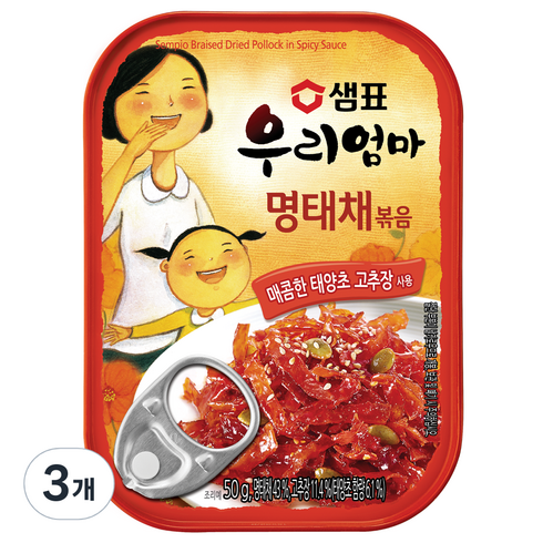 샘표반찬 - 샘표 우리엄마 명태채볶음, 50g, 3개