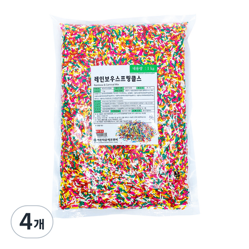 이든타운 레인보우 스프링클스, 1kg, 4개