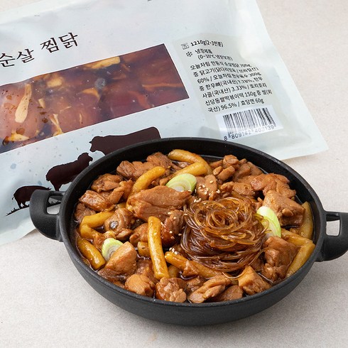 미트스탠다드 오늘차림 안동식 순살 찜닭 양념육 700g + 한우육수 300g + 떡 150g + 당면 60g 밀키트, 1세트