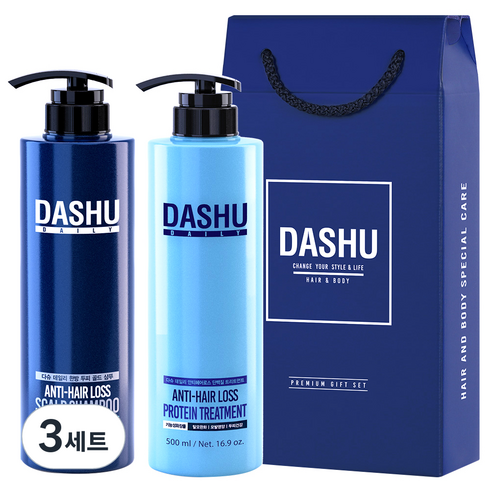 다슈 프리미엄 샴푸 선물세트 B 한방 두피골드 샴푸 + 트리트먼트, 3세트