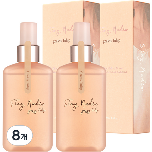 바디홀릭 스테이누디 헤어&바디미스트 그래시 튤립 꽃향, 100ml, 8개