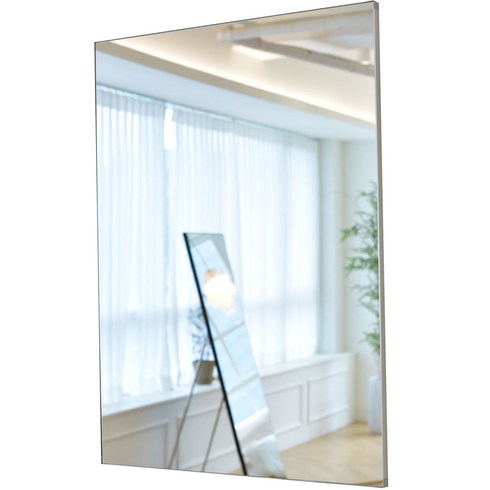 바스퍼 욕실 알루미늄 누드사각거울 700 x 800 mm, 실버