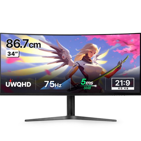 크로스오버 UWQHD IPS 울트라와이드 커브드 멀티스탠드 모니터, 86.7cm, 34LGD21W(일반)