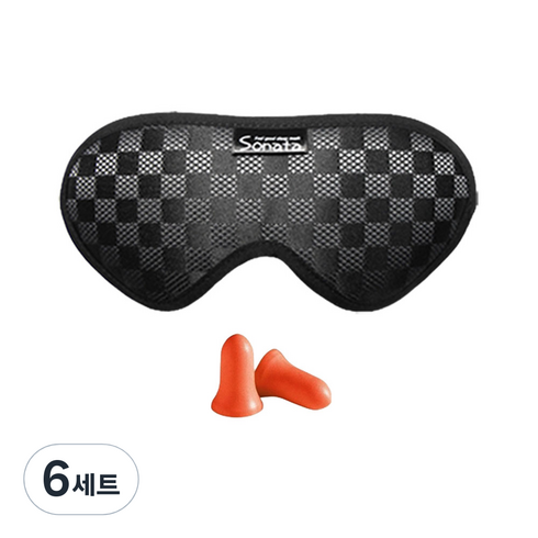 소나타 수면안대 엘레강스 실버 + 귀마개, 6세트