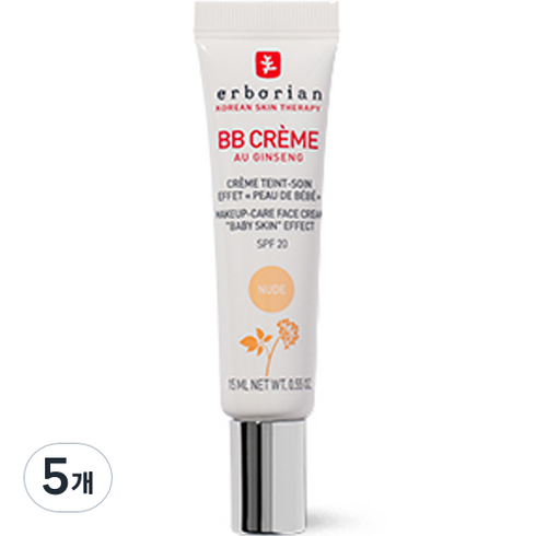 에르보리앙 BB 크림 SPF20, 누드, 15ml, 5개