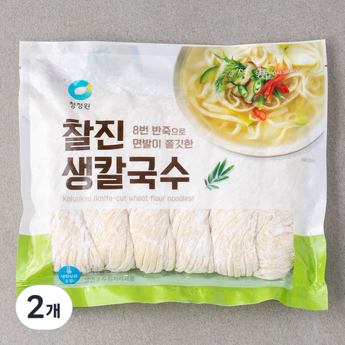 생면쟁이의칼국수면생칼국수생면3인분600g - 대상 찰진생칼국수, 1kg, 2개