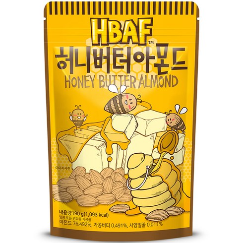 HBAF 허니버터 아몬드, 190g, 1개