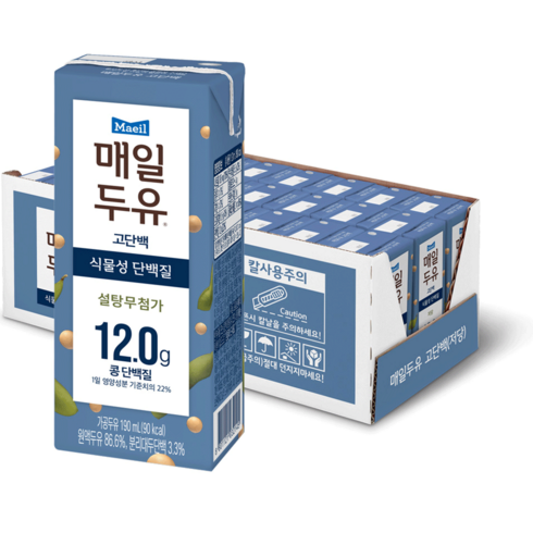 2023년 가성비 최고 두유 - 매일유업 매일두유 고단백, 190ml, 24개