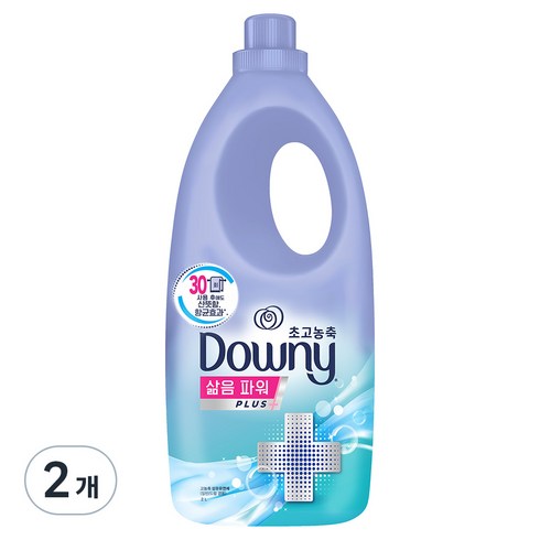 다우니 고농축 섬유유연제 삶음파워 플러스, 2L, 2개