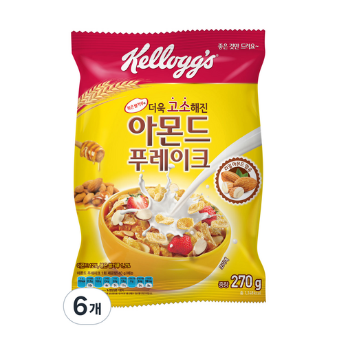 켈로그 아몬드 푸레이크, 6개, 270g