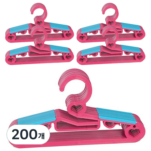 데코즈인 하트논슬립 어린이옷걸이, 핑크, 200개