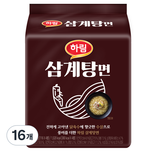 하림삼계탕면 - 하림 삼계탕면 116g, 16개