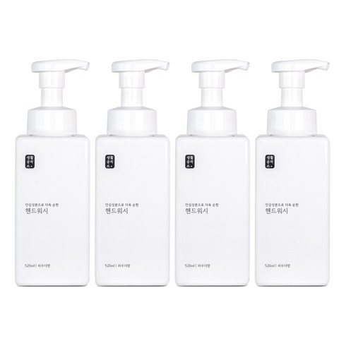 생활공작소 핸드워시 솝 용기 파우더향, 4개, 520ml