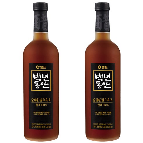 백년동안 순 발효 흑초 원액, 750ml, 2개