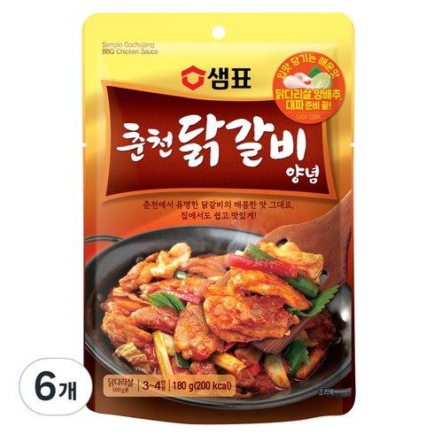 샘표 춘천닭갈비 양념소스, 180g, 6개