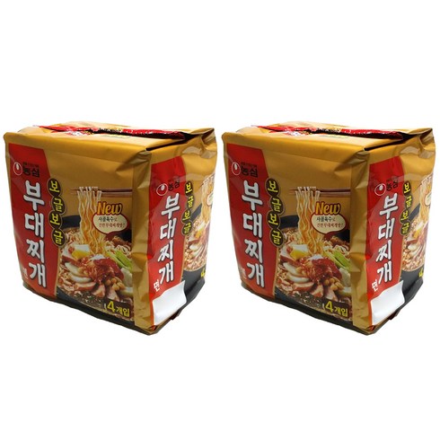 농심 보글보글 부대찌개면 멀티팩 127 g, 8개