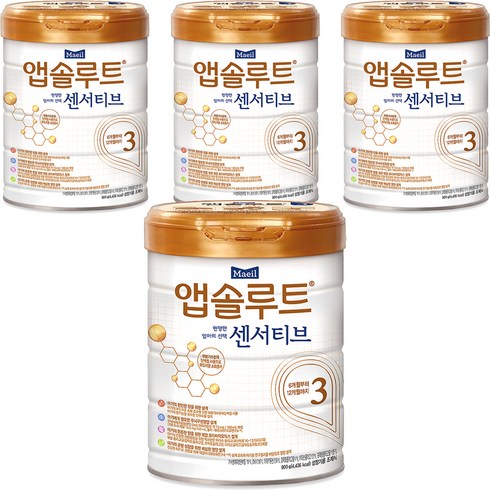 앱솔루트 현명한 엄마의 센서티브 분유 3단계, 900g, 4개